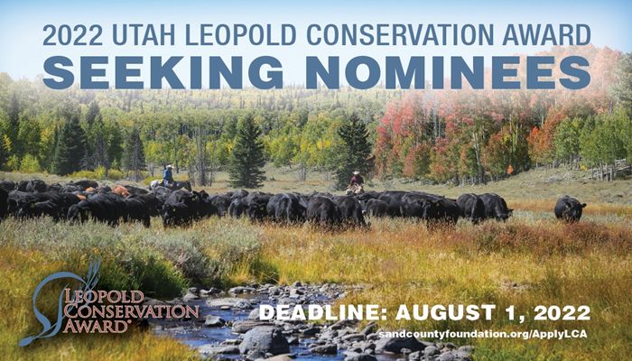 Aug. 1 Deadline for Utah Farmers & Ranchers to Apply for Leopold Conservation Award