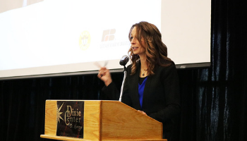 Abby Cox speaks at Women's Conference
